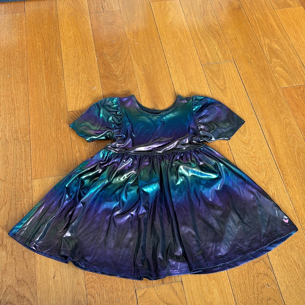 Pink Chicken Iridescent Short Sleeve Dress 4T